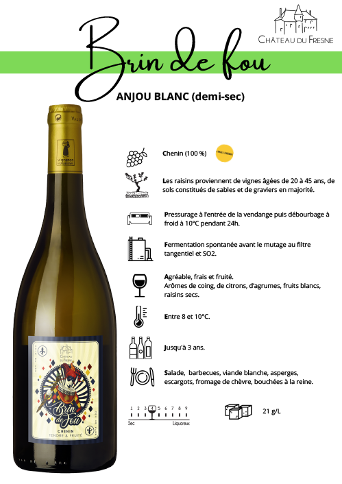Anjou Blanc demi-sec Vin Faye d'Anjou